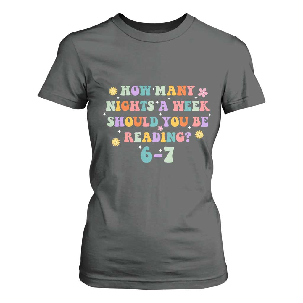 67 Six Seven Meme T Shirt For Women Funny Reading Book Lover TS14 Dark Heather Print Your Wear