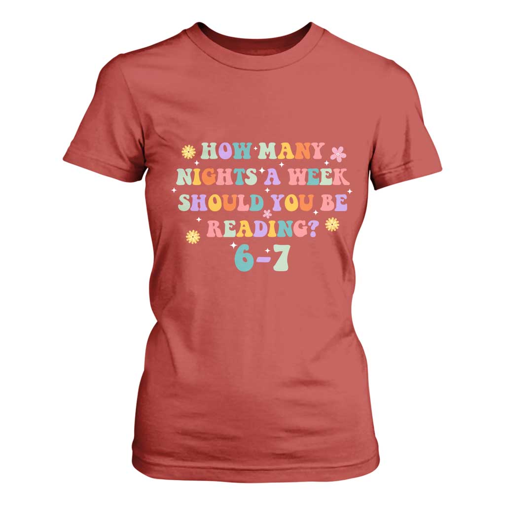 67 Six Seven Meme T Shirt For Women Funny Reading Book Lover TS14 Red Print Your Wear