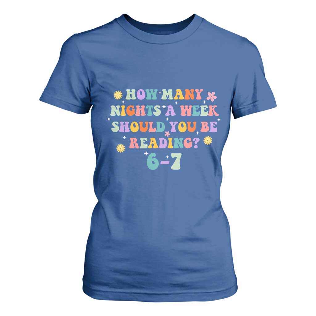 67 Six Seven Meme T Shirt For Women Funny Reading Book Lover TS14 Royal Blue Print Your Wear