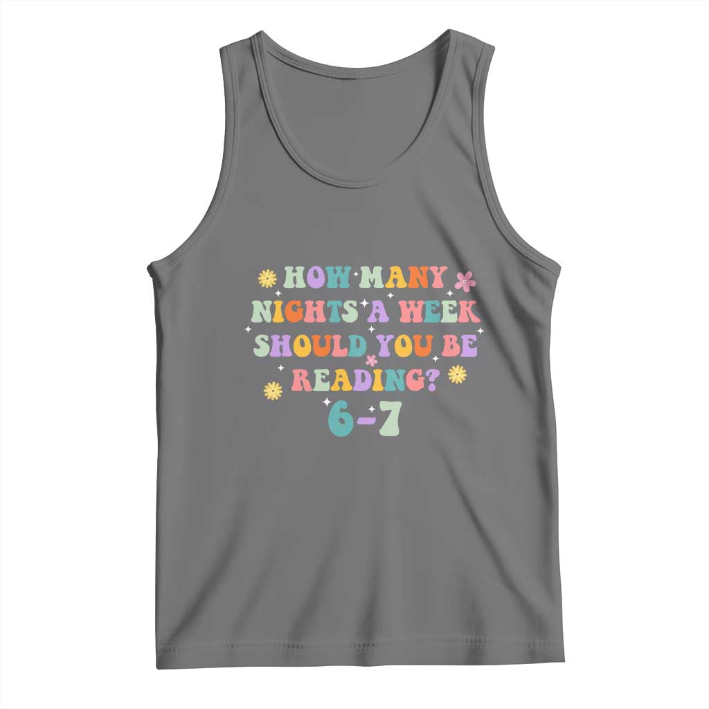 67 Six Seven Meme Tank Top Funny Reading Book Lover TS14 Black Heather Print Your Wear