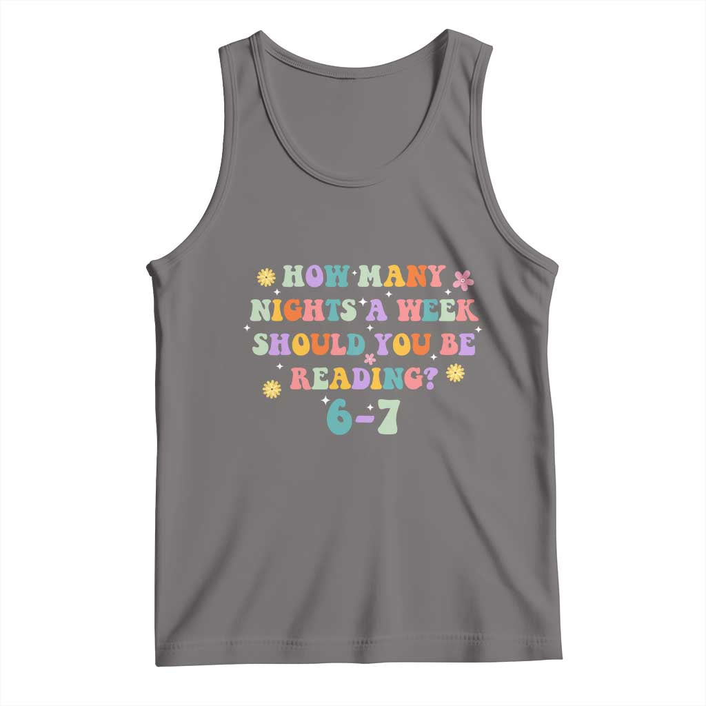 67 Six Seven Meme Tank Top Funny Reading Book Lover TS14 Deep Heather Print Your Wear