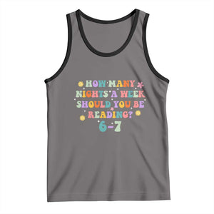 67 Six Seven Meme Tank Top Funny Reading Book Lover TS14 Deep Heather Black Print Your Wear