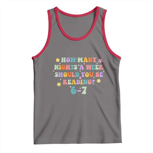 67 Six Seven Meme Tank Top Funny Reading Book Lover TS14 Deep Heather Red Print Your Wear