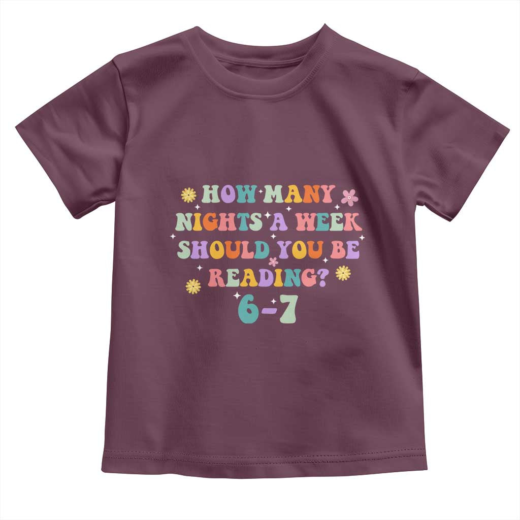 67 Six Seven Meme Toddler T Shirt Funny Reading Book Lover TS14 Maroon Print Your Wear
