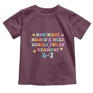 67 Six Seven Meme Toddler T Shirt Funny Reading Book Lover TS14 Maroon Print Your Wear