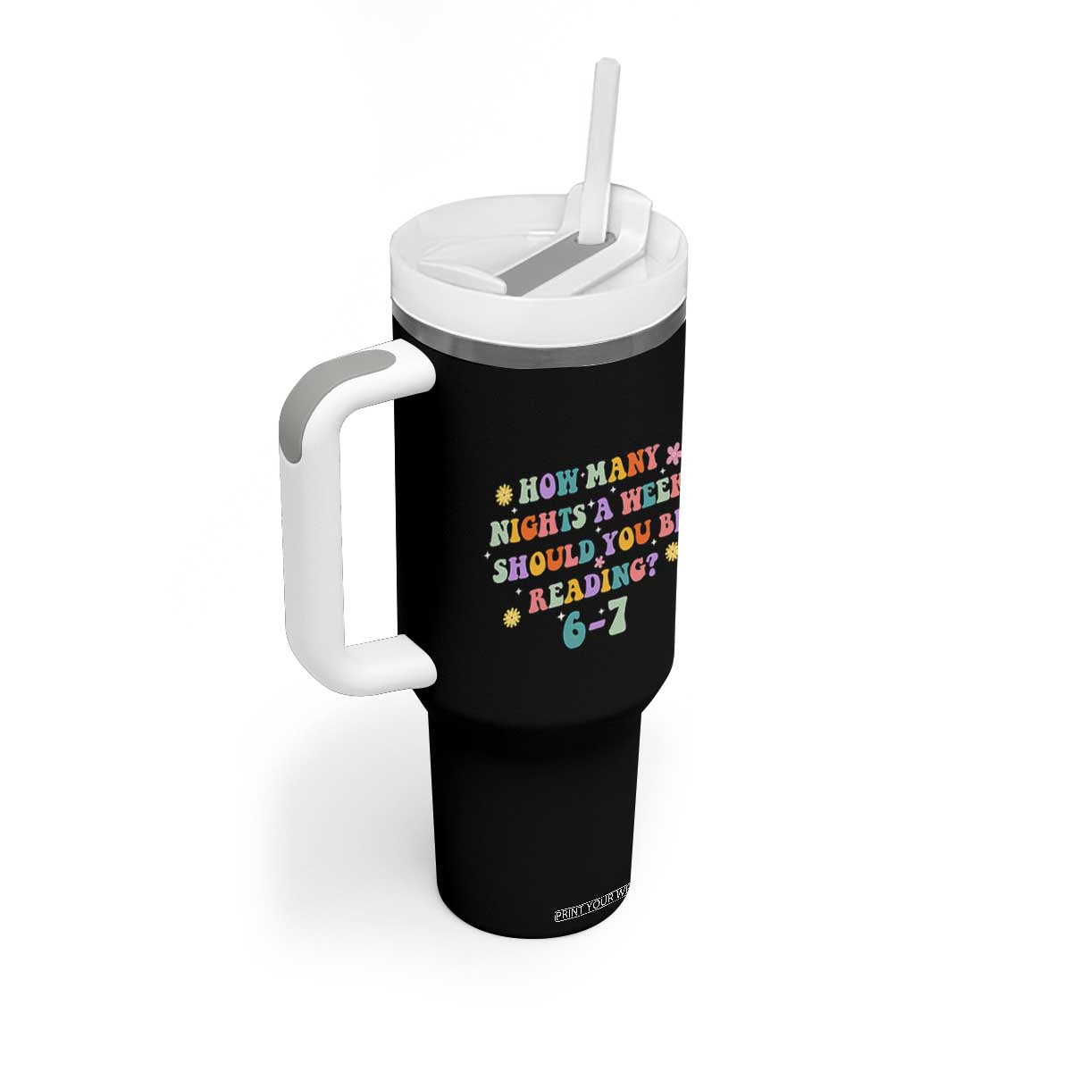 67 Six Seven Meme Tumbler With Handle Funny Reading Book Lover TS14 Print Your Wear