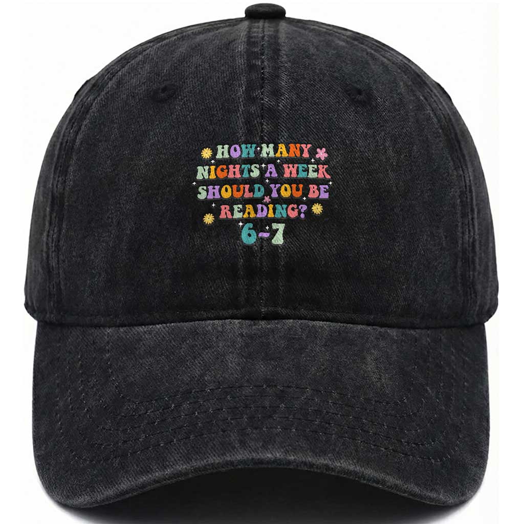 67 Six Seven Meme Washed Cotton Baseball Cap Funny Reading Book Lover TS14 Washed Cap Universal Fit Black Print Your Wear