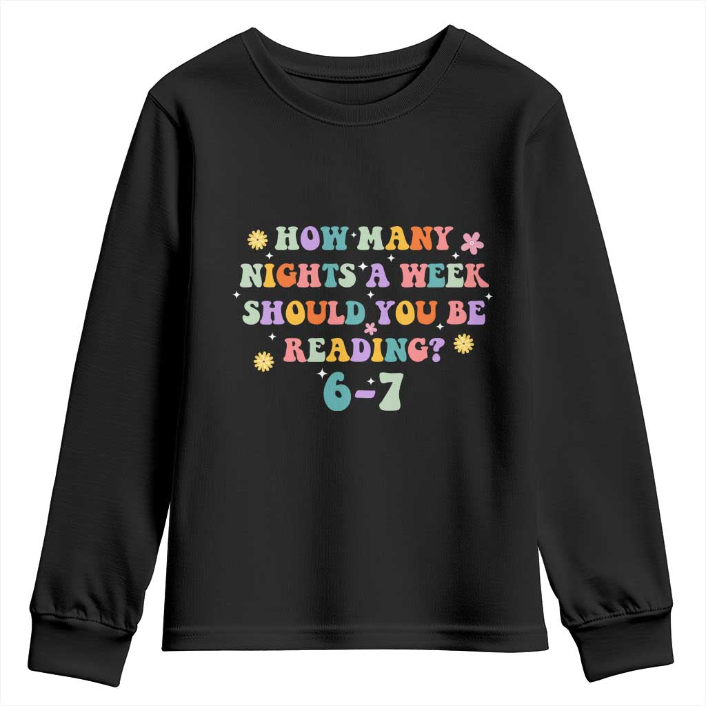 67 Six Seven Meme Youth Sweatshirt Funny Reading Book Lover TS14 Black Print Your Wear