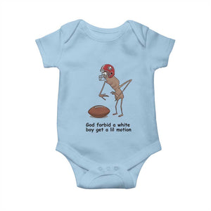 God Forbid a White Boy Get a Lil Motion Baby Onesie Marcus The Worm Robert Meme Funny Internet Quote TS14 Light Blue Print Your Wear