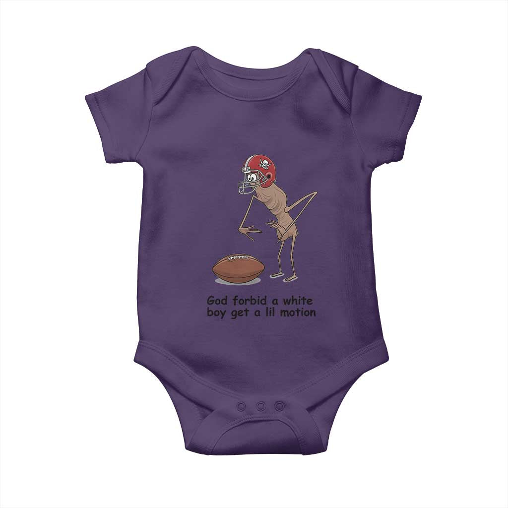 God Forbid a White Boy Get a Lil Motion Baby Onesie Marcus The Worm Robert Meme Funny Internet Quote TS14 Purple Print Your Wear