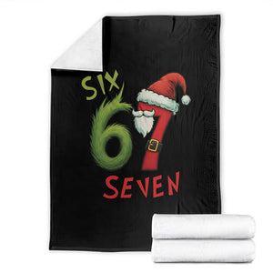 67 Six Seven Christmas Meme Throw Blanket Funny Santa Xmas TS14 Black Print Your Wear