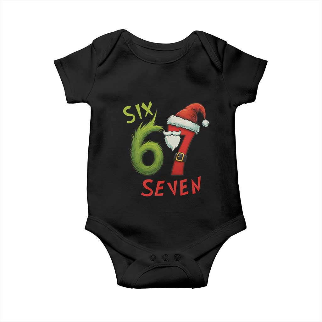 67 Six Seven Christmas Meme Baby Onesie Funny Santa Xmas TS14 Black Print Your Wear