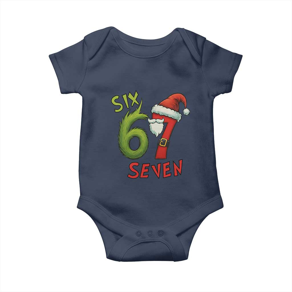 67 Six Seven Christmas Meme Baby Onesie Funny Santa Xmas TS14 Navy Print Your Wear