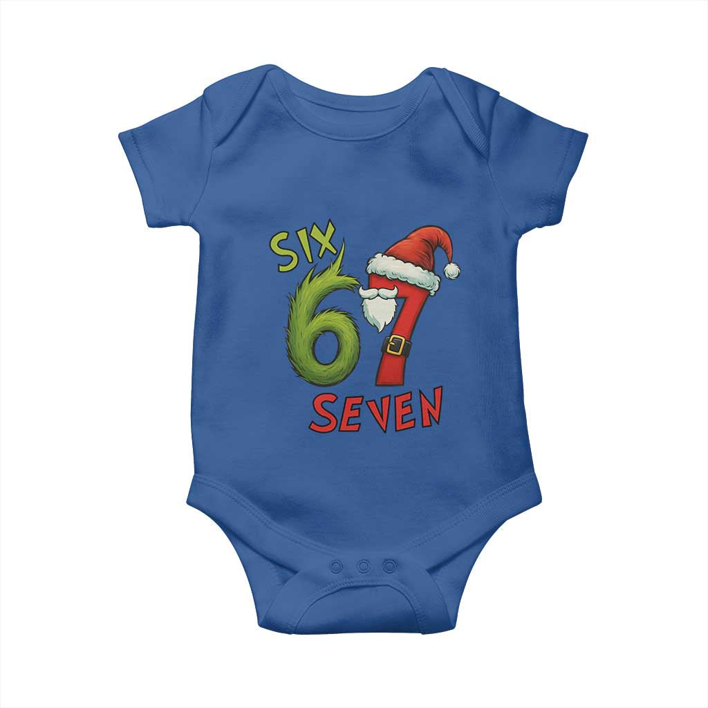 67 Six Seven Christmas Meme Baby Onesie Funny Santa Xmas TS14 Royal Blue Print Your Wear
