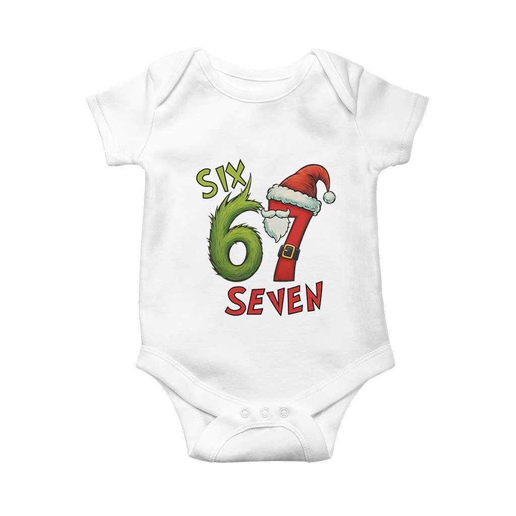 67 Six Seven Christmas Meme Baby Onesie Funny Santa Xmas TS14 White Print Your Wear