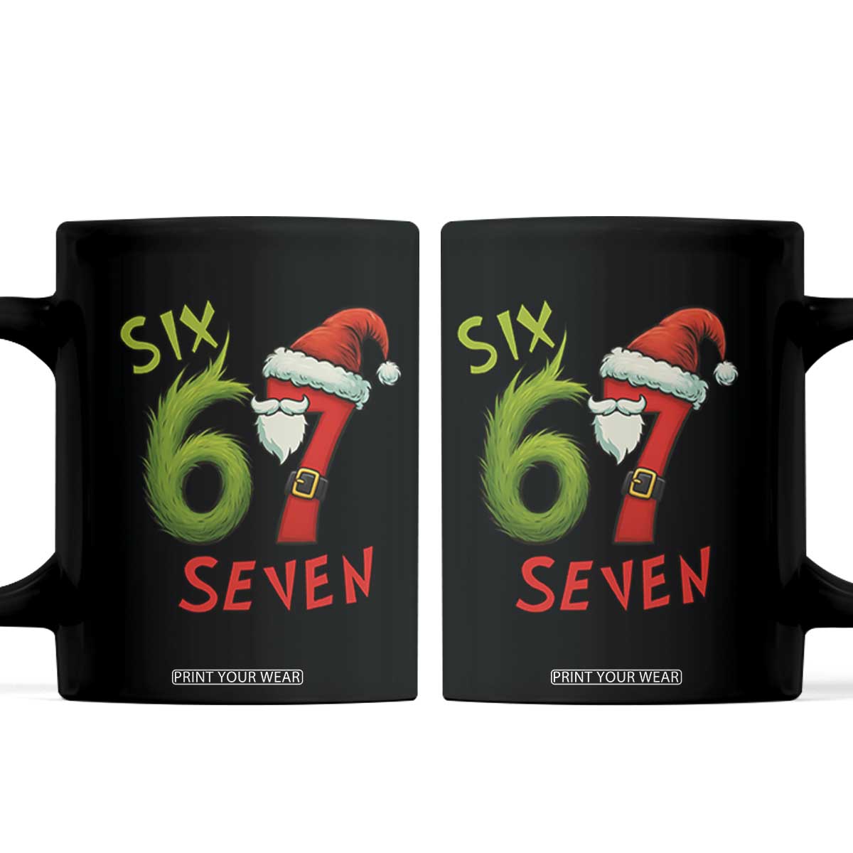 67 Six Seven Christmas Meme Coffee Mug Funny Santa Xmas TS14 Black Print Your Wear