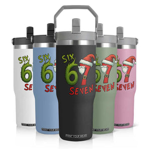 67 Six Seven Christmas Meme Flip Straw Tumbler Funny Santa Xmas TS14 Print Your Wear