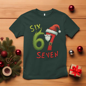 67 Six Seven Christmas Meme T Shirt Funny Santa Xmas TS14 Dark Forest Green Print Your Wear
