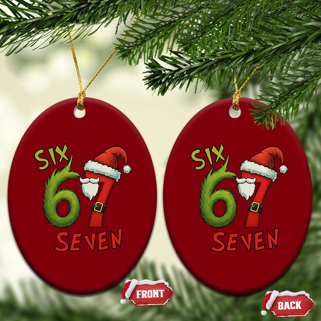 67 Six Seven Christmas Meme Ceramic Ornament Funny Santa Xmas TS14 Print Your Wear
