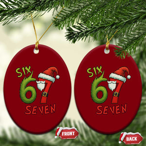67 Six Seven Christmas Meme Ceramic Ornament Funny Santa Xmas TS14 Print Your Wear