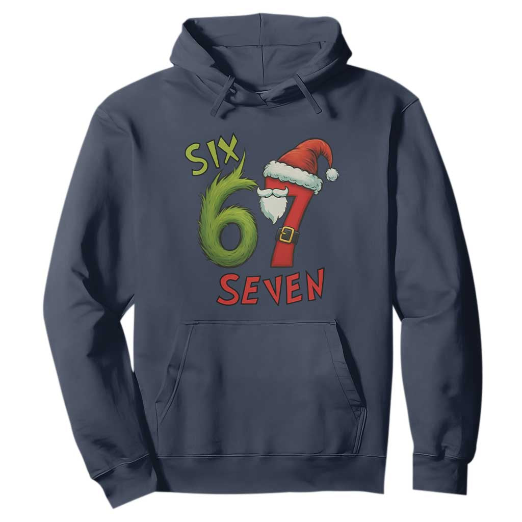 67 Six Seven Christmas Meme Hoodie Funny Santa Xmas TS14 Navy Print Your Wear
