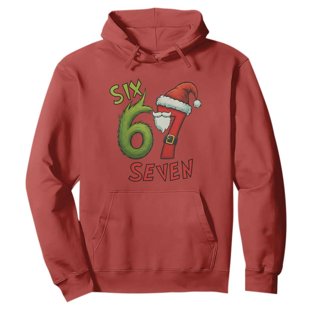 67 Six Seven Christmas Meme Hoodie Funny Santa Xmas TS14 Red Print Your Wear