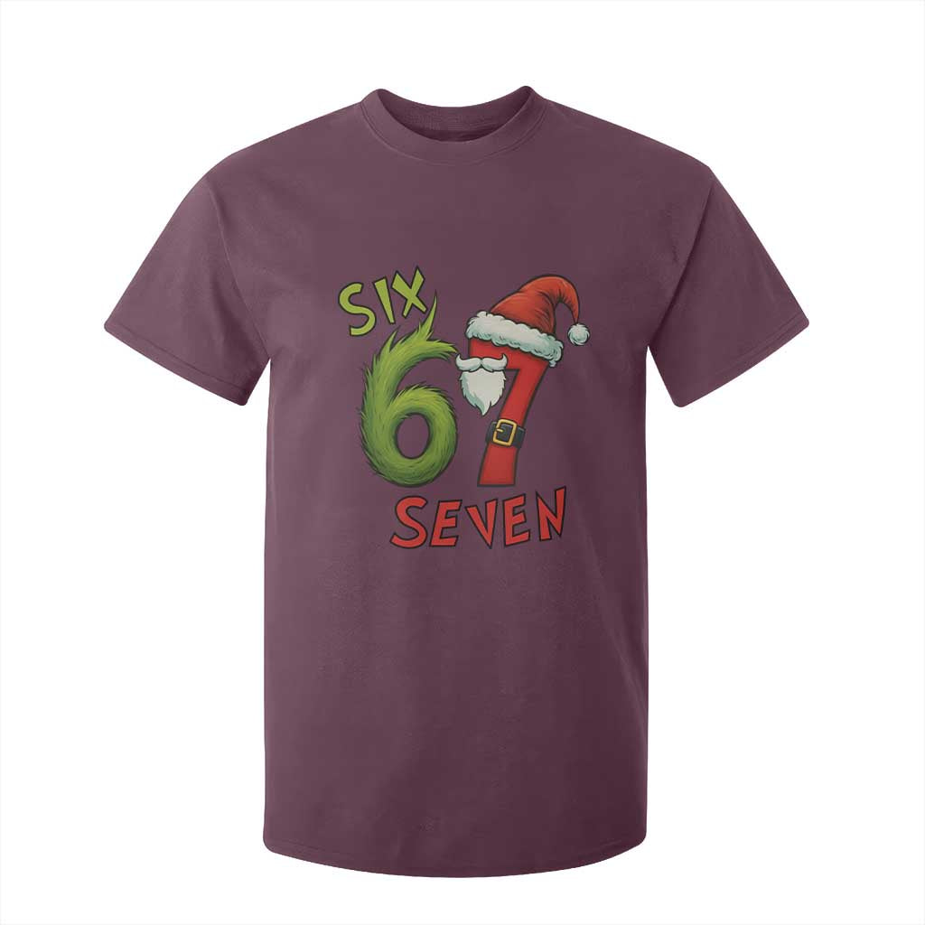 67 Six Seven Christmas Meme T Shirt For Kid Funny Santa Xmas TS14 Maroon Print Your Wear
