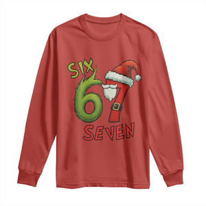 67 Six Seven Christmas Meme Long Sleeve Shirt Funny Santa Xmas TS14 Red Print Your Wear