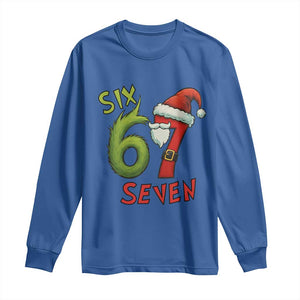 67 Six Seven Christmas Meme Long Sleeve Shirt Funny Santa Xmas TS14 Royal Blue Print Your Wear