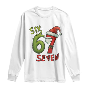 67 Six Seven Christmas Meme Long Sleeve Shirt Funny Santa Xmas TS14 White Print Your Wear