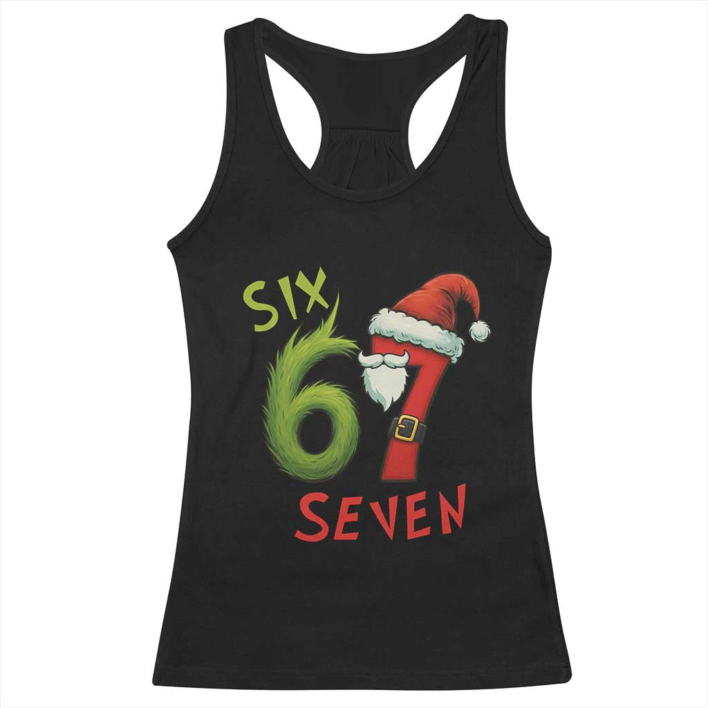 67 Six Seven Christmas Meme Racerback Tank Top Funny Santa Xmas TS14 Black Print Your Wear