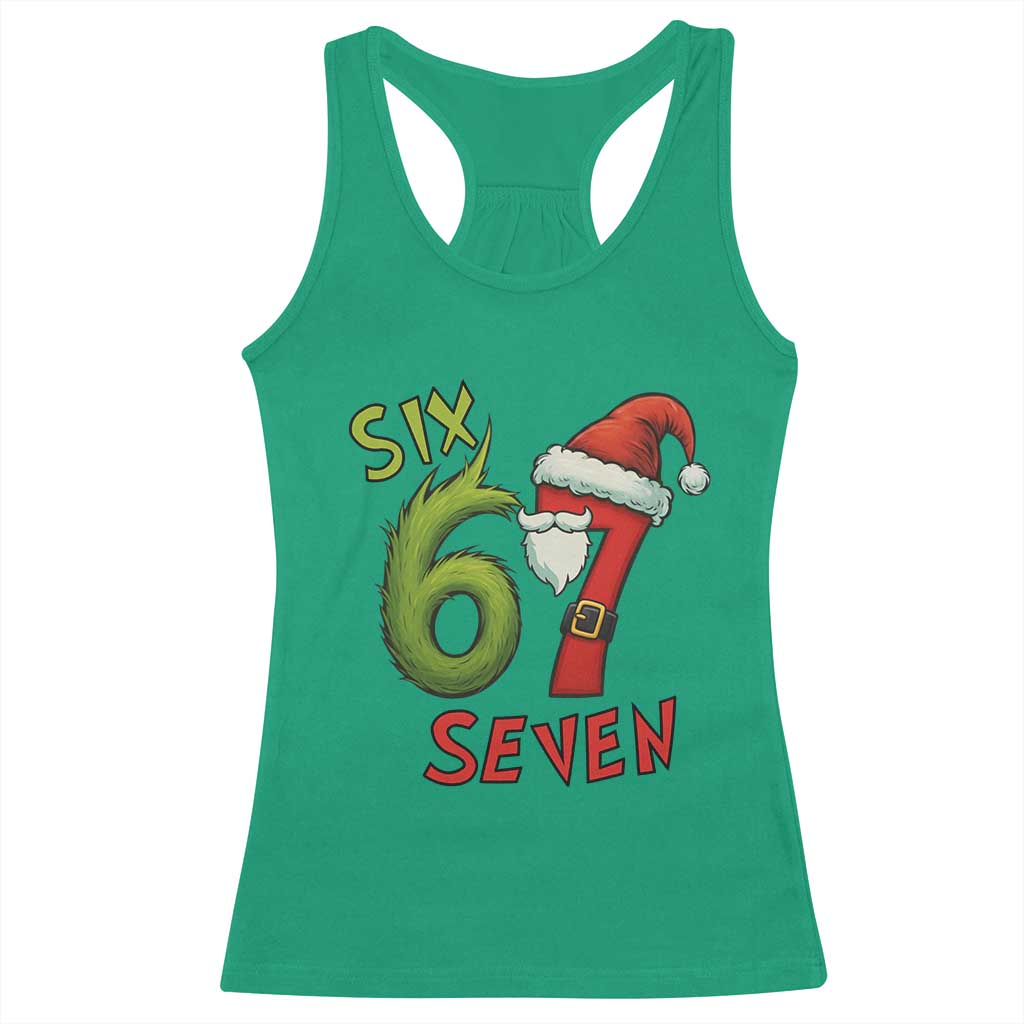 67 Six Seven Christmas Meme Racerback Tank Top Funny Santa Xmas TS14 Irish Green Print Your Wear