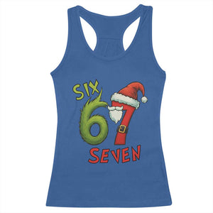 67 Six Seven Christmas Meme Racerback Tank Top Funny Santa Xmas TS14 Royal Blue Print Your Wear
