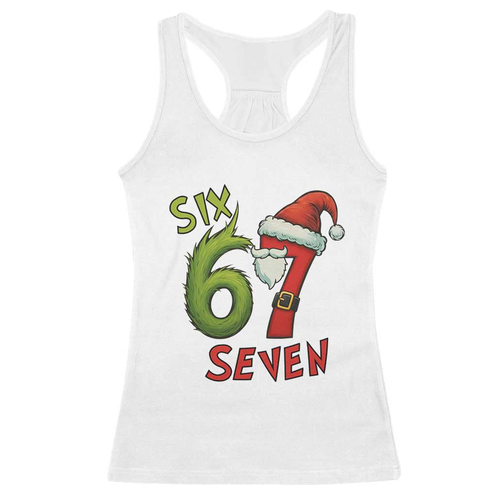 67 Six Seven Christmas Meme Racerback Tank Top Funny Santa Xmas TS14 White Print Your Wear