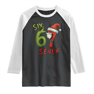 67 Six Seven Christmas Meme Raglan Shirt Funny Santa Xmas TS14 Black White Print Your Wear