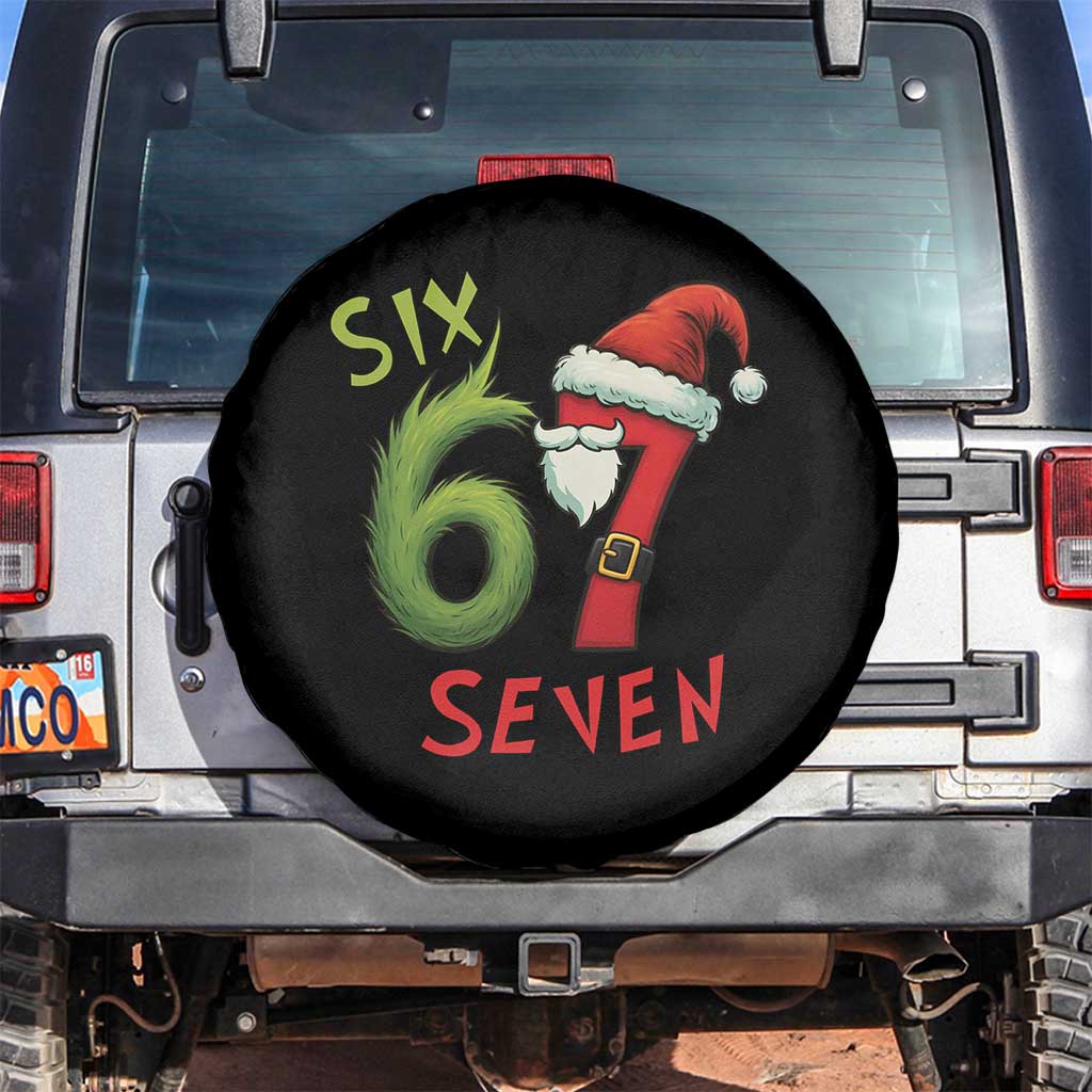 67 Six Seven Christmas Meme Spare Tire Cover Funny Santa Xmas TS14 No hole Black Print Your Wear
