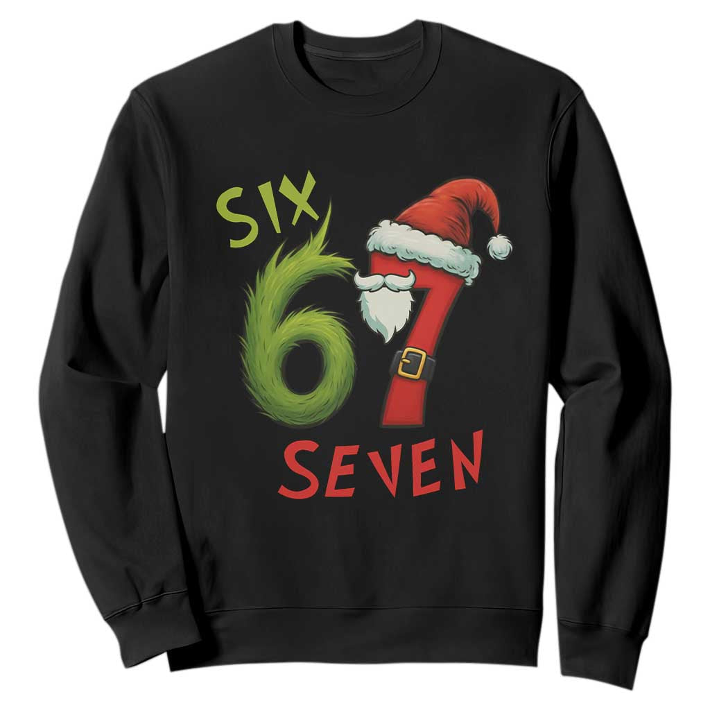 67 Six Seven Christmas Meme Sweatshirt Funny Santa Xmas TS14 Black Print Your Wear