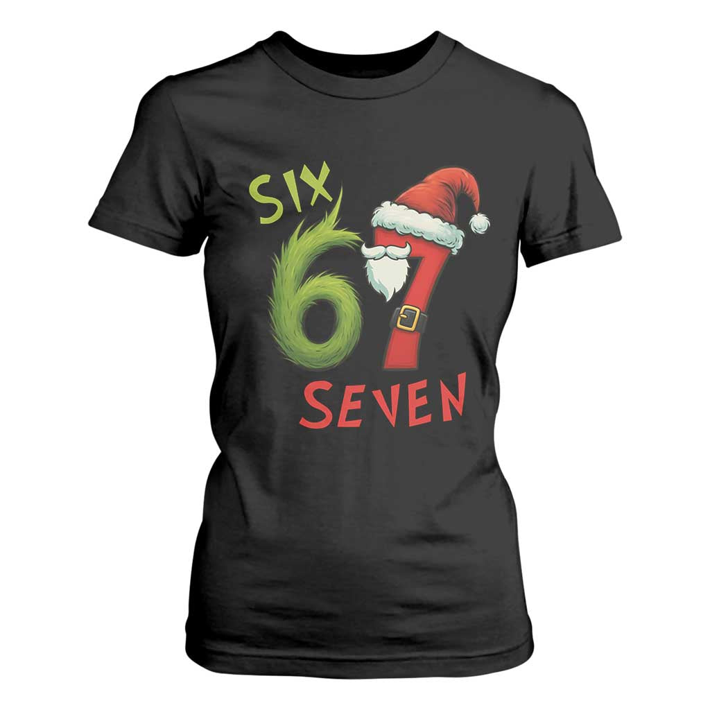67 Six Seven Christmas Meme T Shirt For Women Funny Santa Xmas TS14 Black Print Your Wear