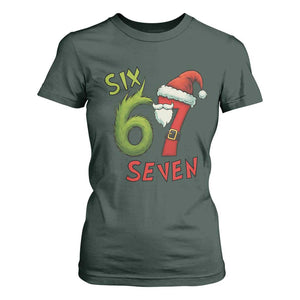 67 Six Seven Christmas Meme T Shirt For Women Funny Santa Xmas TS14 Dark Forest Green Print Your Wear