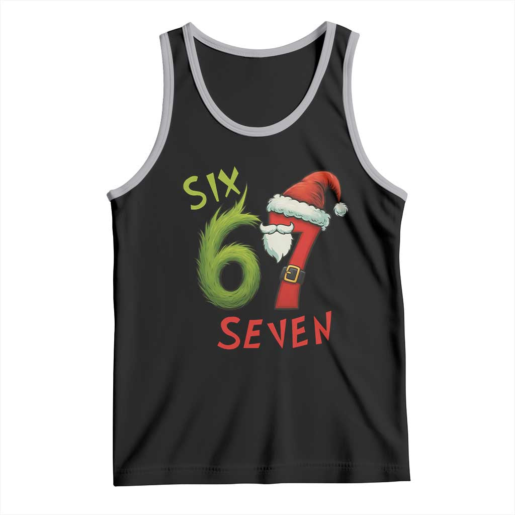 67 Six Seven Christmas Meme Tank Top Funny Santa Xmas TS14 Black Athletic Heather Print Your Wear