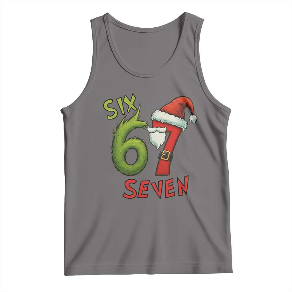 67 Six Seven Christmas Meme Tank Top Funny Santa Xmas TS14 Deep Heather Print Your Wear