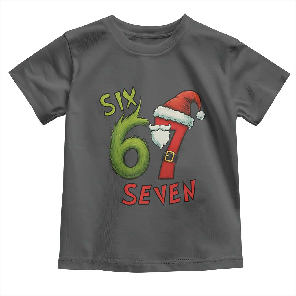 67 Six Seven Christmas Meme Toddler T Shirt Funny Santa Xmas TS14 Dark Heather Print Your Wear
