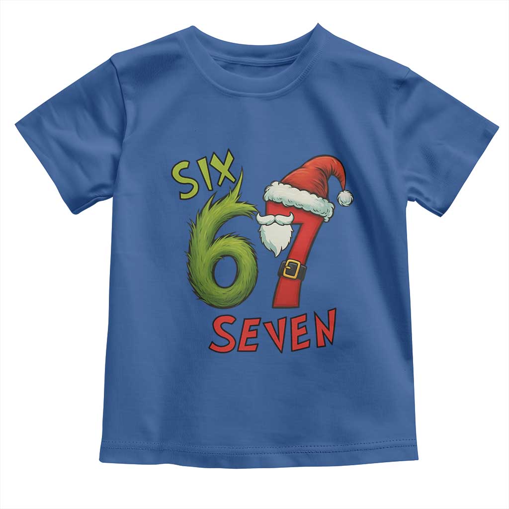 67 Six Seven Christmas Meme Toddler T Shirt Funny Santa Xmas TS14 Royal Blue Print Your Wear