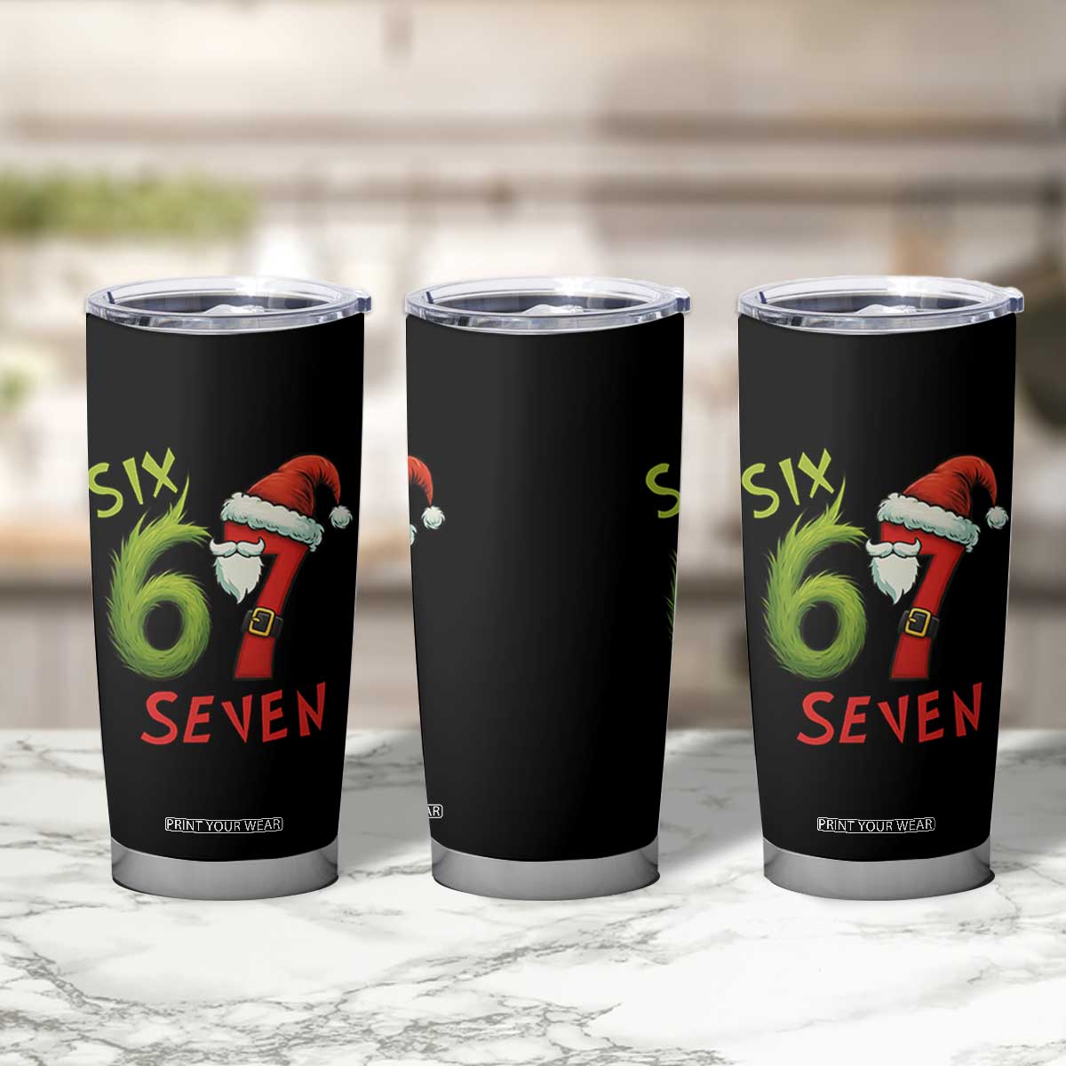 67 Six Seven Christmas Meme Tumbler Cup Funny Santa Xmas TS14 Print Your Wear