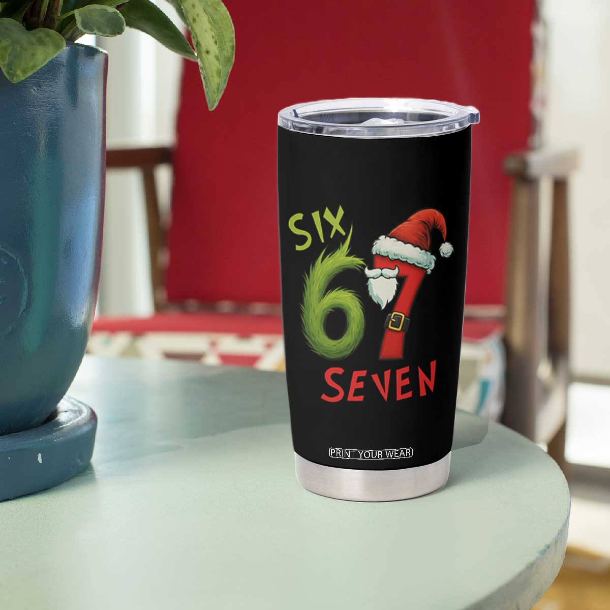 67 Six Seven Christmas Meme Tumbler Cup Funny Santa Xmas TS14 Print Your Wear