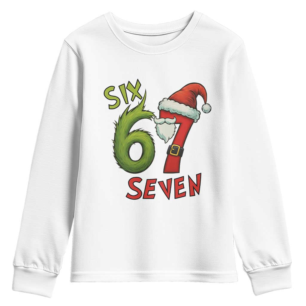67 Six Seven Christmas Meme Youth Sweatshirt Funny Santa Xmas TS14 White Print Your Wear