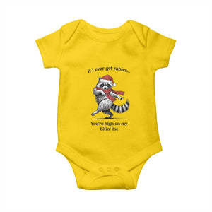 Funny Racoon Christmas Baby Onesie If I Ever Get Rabies You're High On My Bitting List TS14 Daisy Print Your Wear