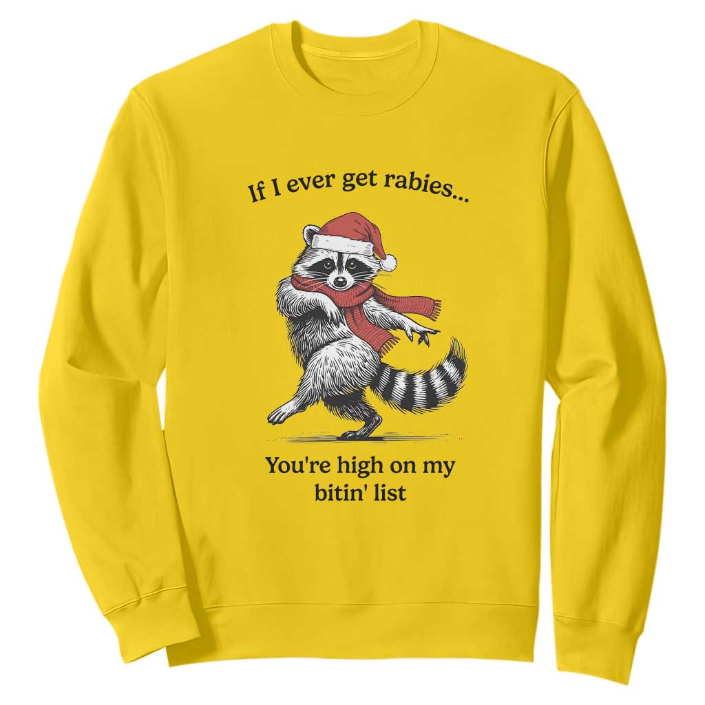 Funny Racoon Christmas Sweatshirt If I Ever Get Rabies You're High On My Bitting List TS14 Daisy Print Your Wear