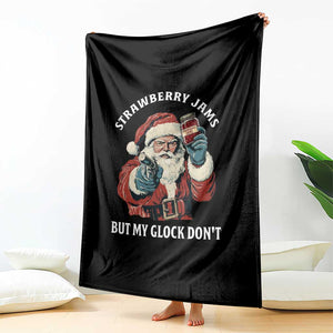 Strawberry Jams But My Gun Do Not Throw Blanket Funny Santa Gun Christmas TS14 Print Your Wear