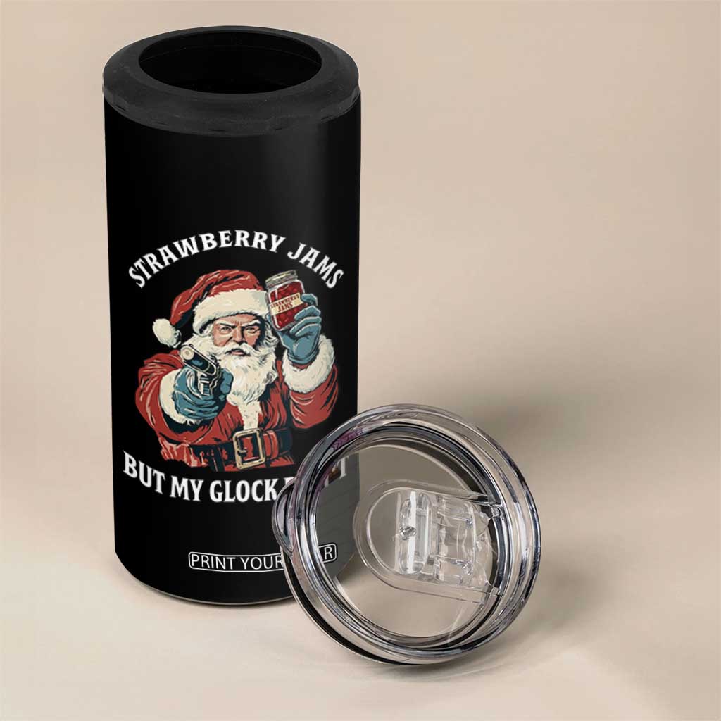 Strawberry Jams But My Gun Do Not 4 in 1 Can Cooler Tumbler Funny Santa Gun Christmas TS14 Print Your Wear